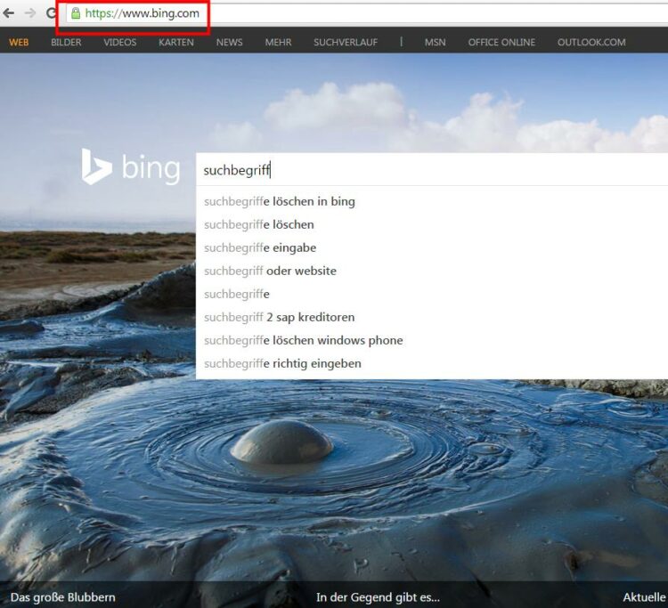 Bing SSL-verschlüsselt per HTTPS nutzen