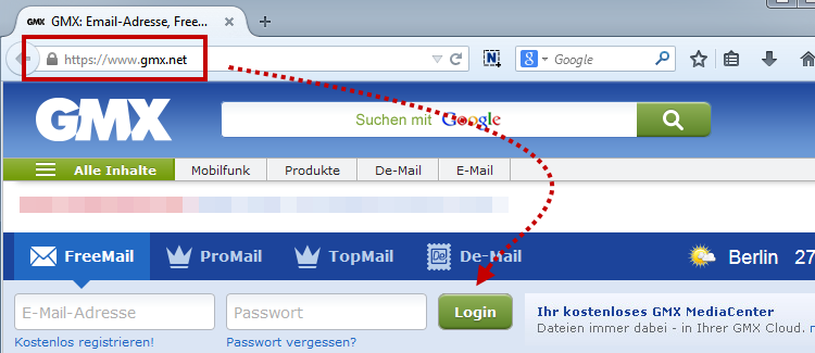 GMX Login https (SSL-verschlüsselt)