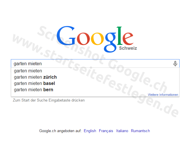 Suche mit Google.ch
