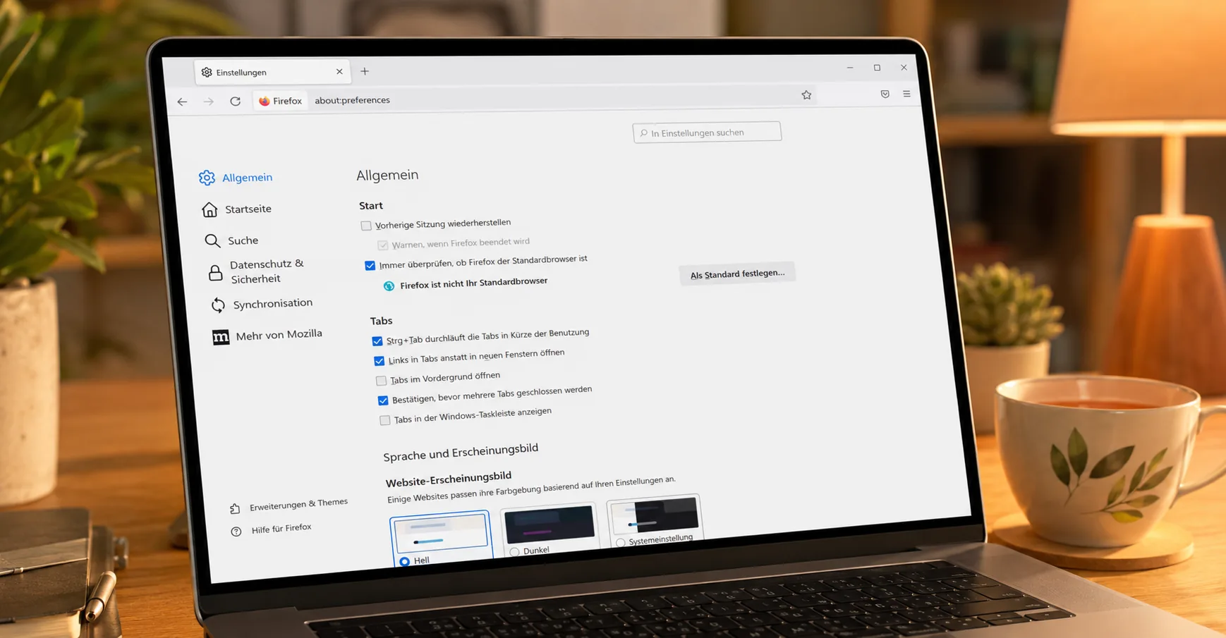 Mozilla Firefox - Startseite in den Einstellungen festlegen