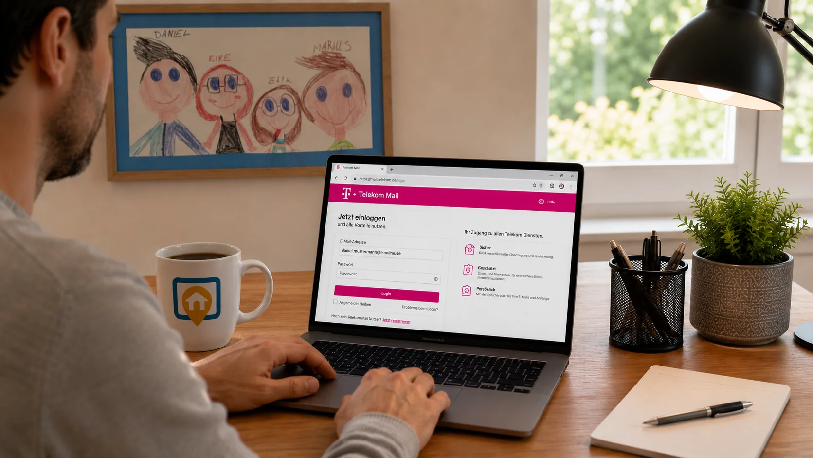Telekom - E-Mail und Kundencenter als Startseite