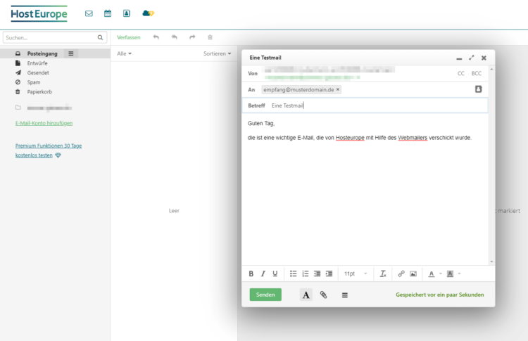 Hosteurope Webmail Posteingang