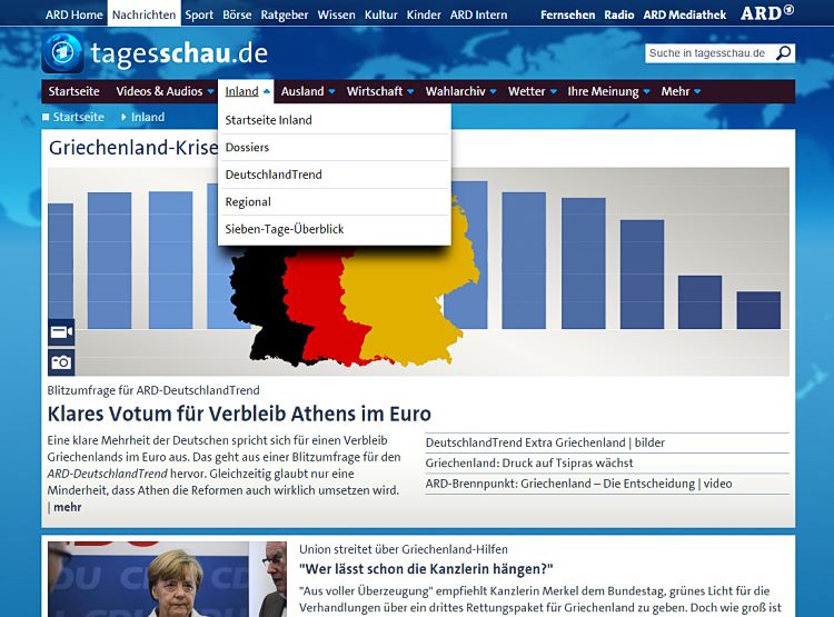 Tagesschau als Startseite