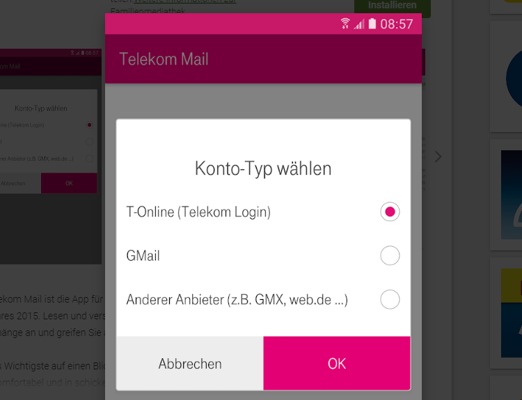 Telekom E-Mail App